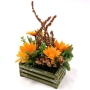 Декоративная композиция "Цветы на деревянной подставке", цвет: оранжевый, 14 см см Производитель: Великобритания Артикул: NX104KD инфо 7309v.